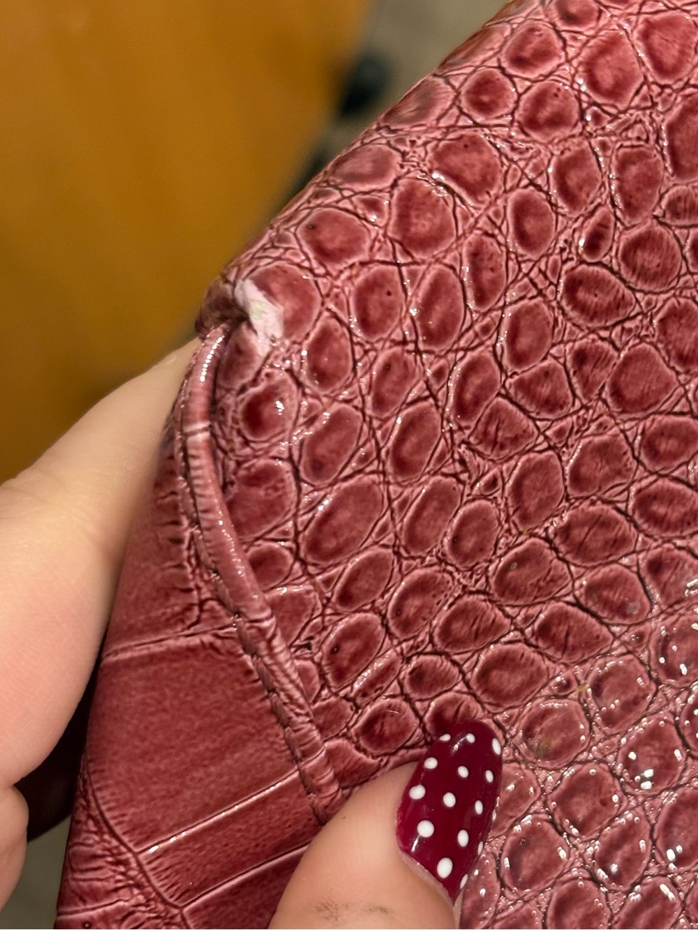 Guess | Raspberry Snake Skin Leather Purse | Large - Picture 4 of 8